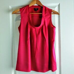Talbots Magenta Pleated Chest Sleeveless Silk Top
